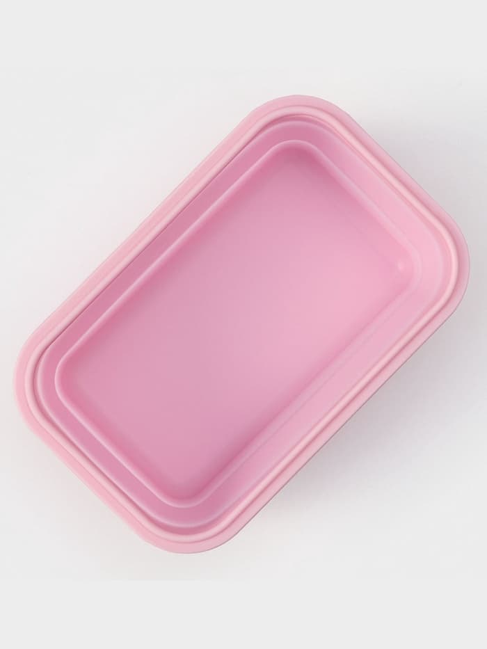 Контейнер складной с крышкой Доляна «Коста», 500 мл, 16×10×6 см, розовый