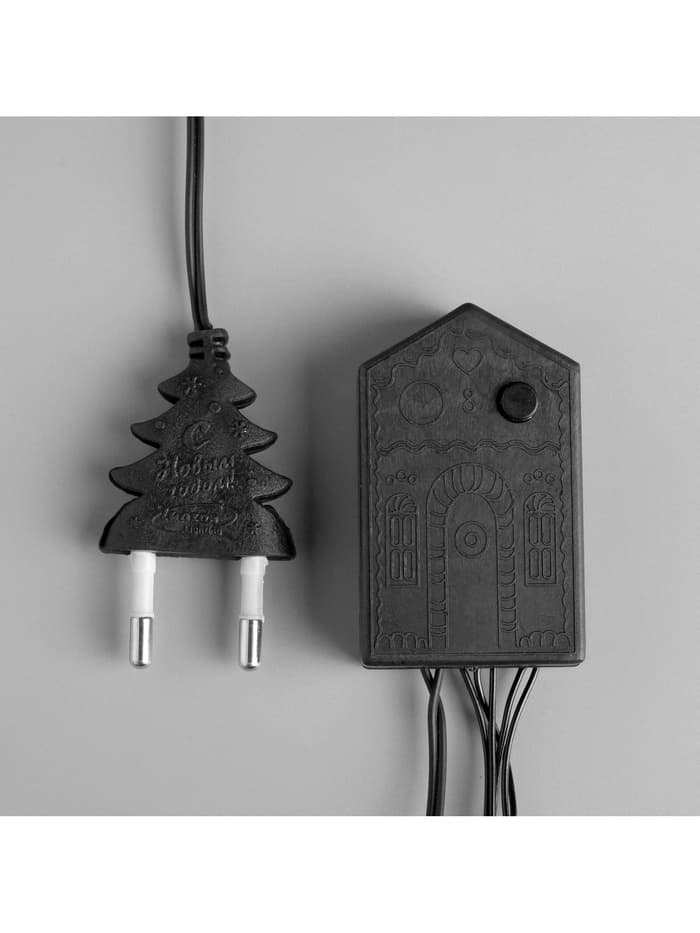 Гирлянда «Нить» 10 м, IP20, тёмная нить, 100 LED, 8 режимов, 220 В, свечение фиолетовое