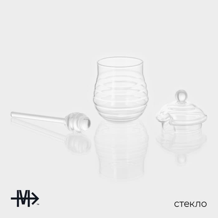 Баночка для мёда и варенья Magistro «Винни», 300 мл, 8×14 см, стекло, прозрачная