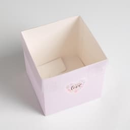 Коробка подарочная для цветов с пластиковой крышкой, упаковка, «С Любовью», 12×12×12 см