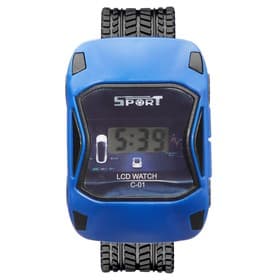 Часы наручные детские электронные, «Гоночная машинка», ремешок силикон, 22 см, синие