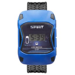 Часы наручные детские электронные, «Гоночная машинка», ремешок силикон, 22 см, синие