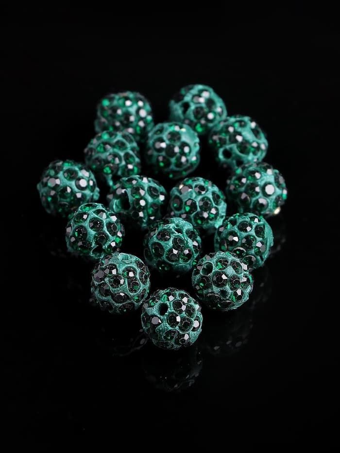Бусины для творчества «Шамбала», 10 мм, набор 15 шт., цвет изумруд