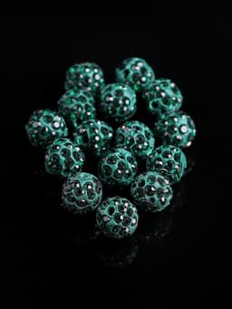 Бусины для творчества «Шамбала», 10 мм, набор 15 шт., цвет изумруд
