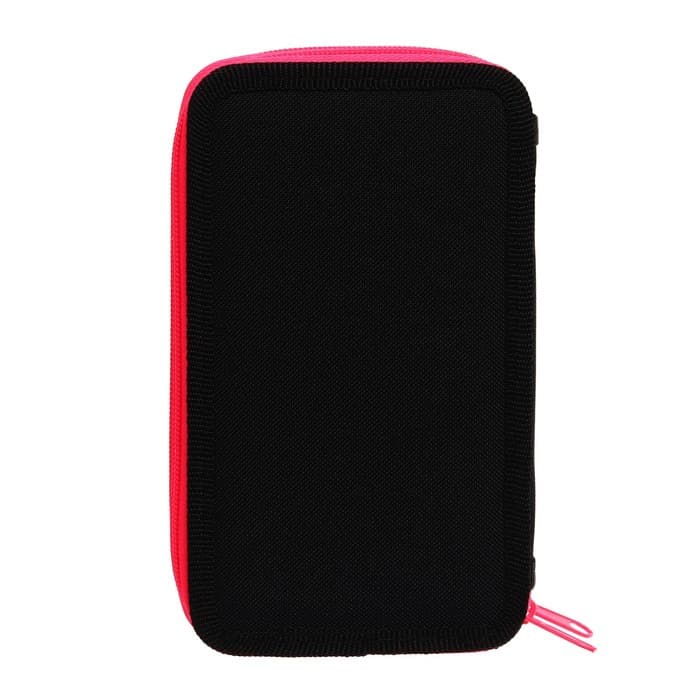 Пенал школьный, 2 секции, 11×19 см, ярко-розовый