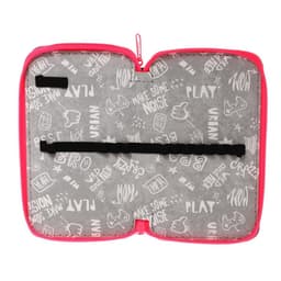 Пенал школьный, 2 секции, 11×19 см, ярко-розовый