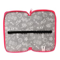 Пенал школьный, 2 секции, 11×19 см, ярко-розовый