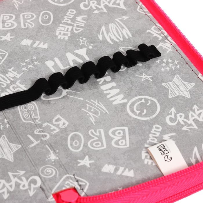 Пенал школьный, 2 секции, 11×19 см, ярко-розовый