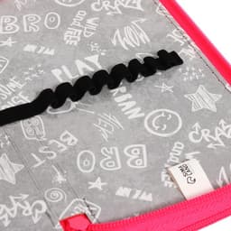 Пенал школьный, 2 секции, 11×19 см, ярко-розовый