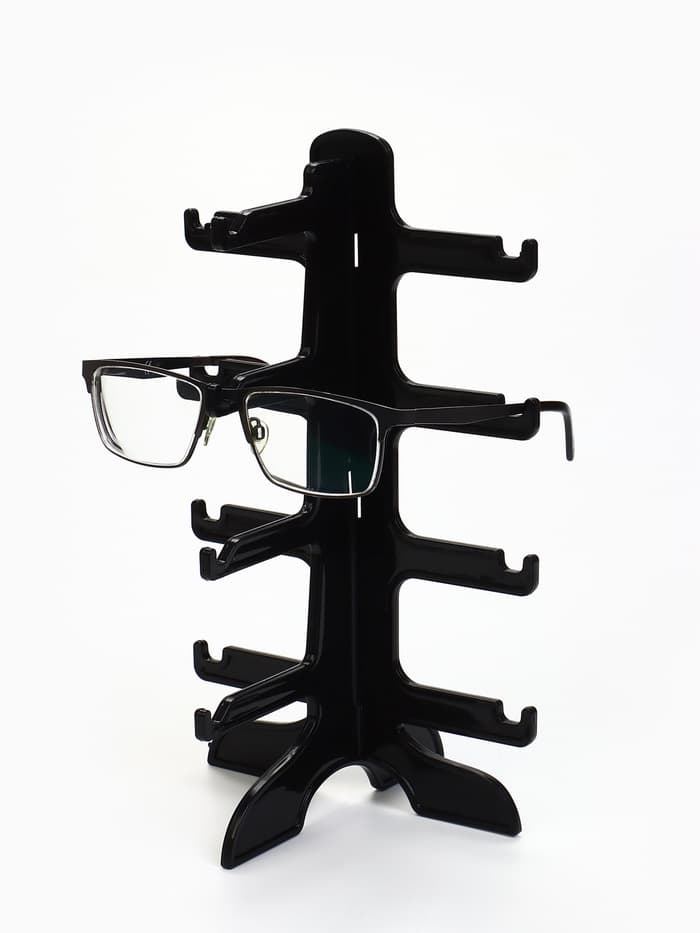 Подставка под очки, 4 места, 16×14.5×25.5 см, чёрная