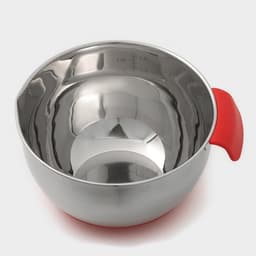 Миска, 2.5 л, 23.5×20.5×11.5 см, с противоскользящим дном и мерной шкалой, силиконовая ручка, МИКС