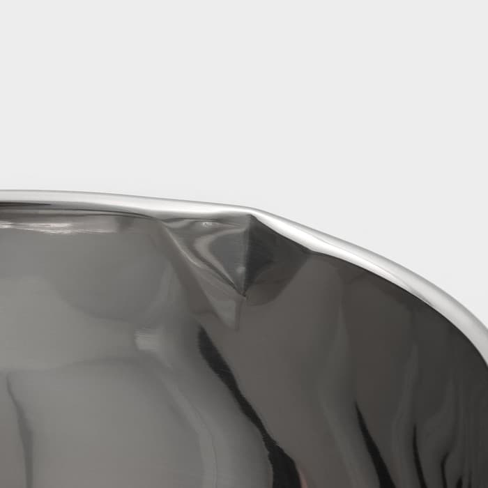 Миска, 2.5 л, 23.5×20.5×11.5 см, с противоскользящим дном и мерной шкалой, силиконовая ручка, МИКС