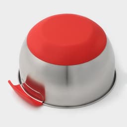 Миска, 2.5 л, 23.5×20.5×11.5 см, с противоскользящим дном и мерной шкалой, силиконовая ручка, МИКС