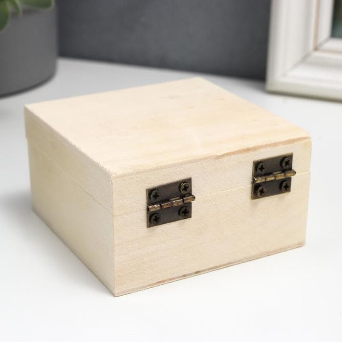 Шкатулка для росписи дерево «Квадрат», 8×4.5×8 см