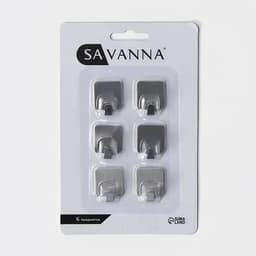 Крючки самоклеящиеся SAVANNA «Квадрат», 6 шт., металл, 2.6×2.2×1.5 см