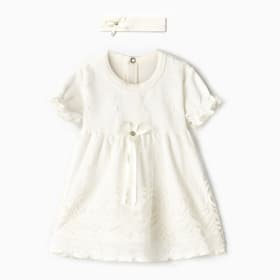 Набор для фотосессии (платье, повязка)«Крошка Я», рост 62-68 см, белое