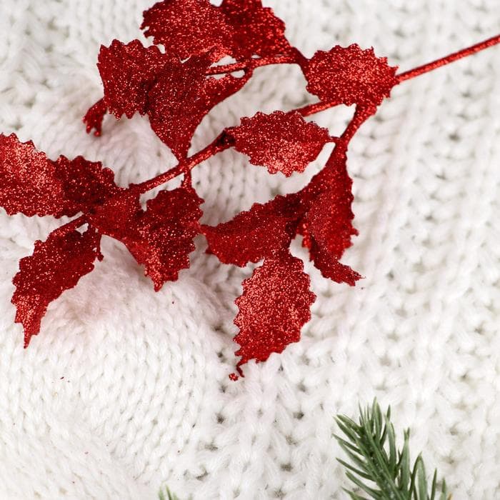 Декор блеск «Резные листочки», h=20 см, МИКС