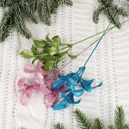 Декор блеск «Резные листочки», h=20 см, МИКС