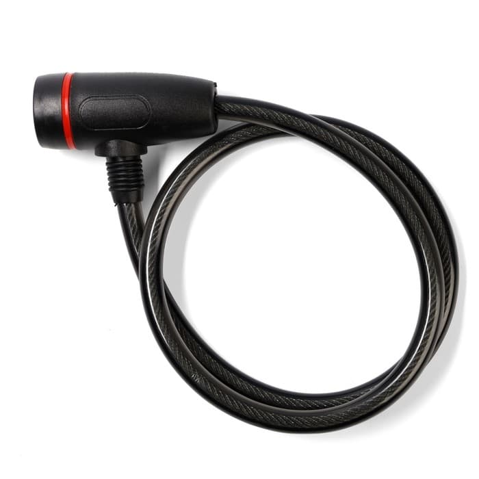 Замок навесной велосипедный LOCKLAND, 10×800 мм, перфорированный ключ с пластиковой ручкой