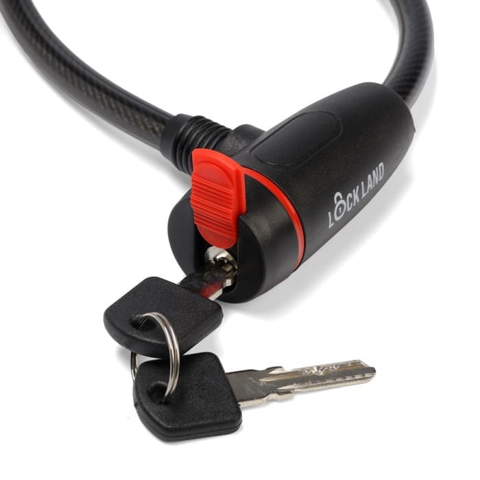 Замок навесной велосипедный LOCKLAND, 10×800 мм, перфорированный ключ с пластиковой ручкой