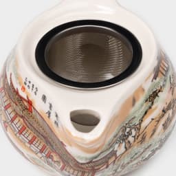 Чайник заварочный с металлическим ситом «Пейзаж», 200 мл, керамика, оранжевый