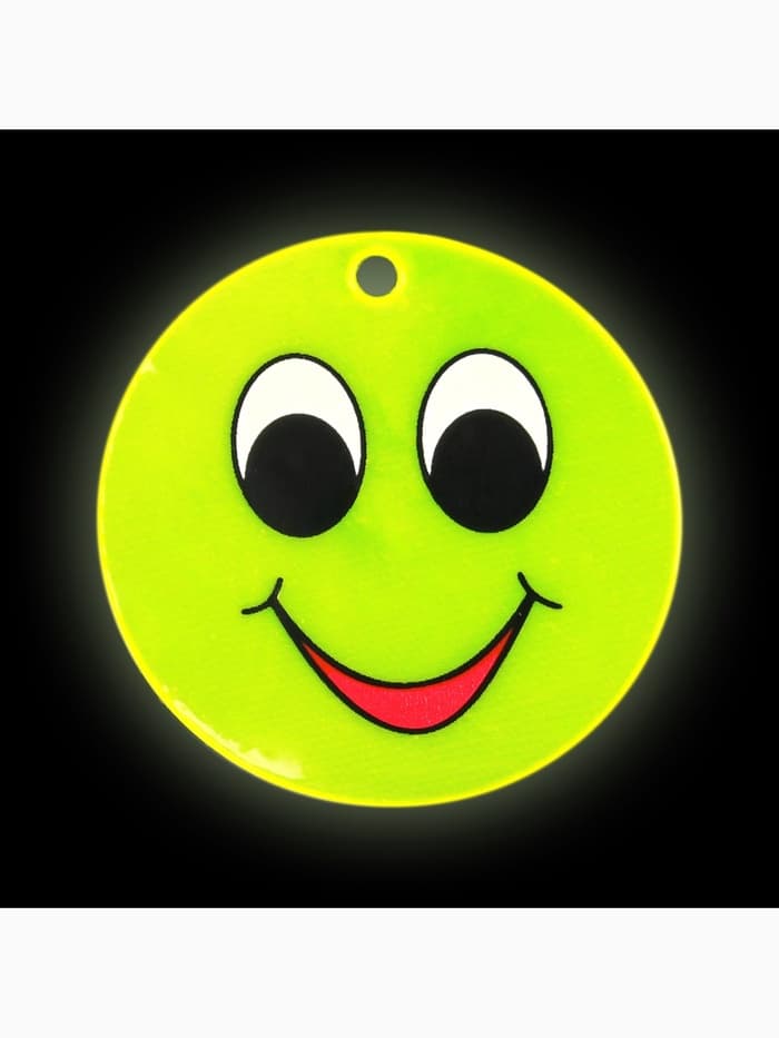 Светоотражающий элемент «Смайлик с большими глазами», двусторонний, d=5.3 см, жёлтый