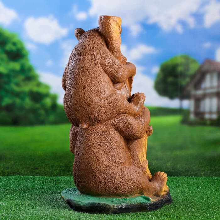 Садовая фигура из гипса «Медведи с табличкой», 30×27×55 см