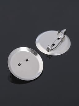 Основа для броши с круглым основанием СМ-367, (набор 5 шт.) 28 мм, цвет серебро