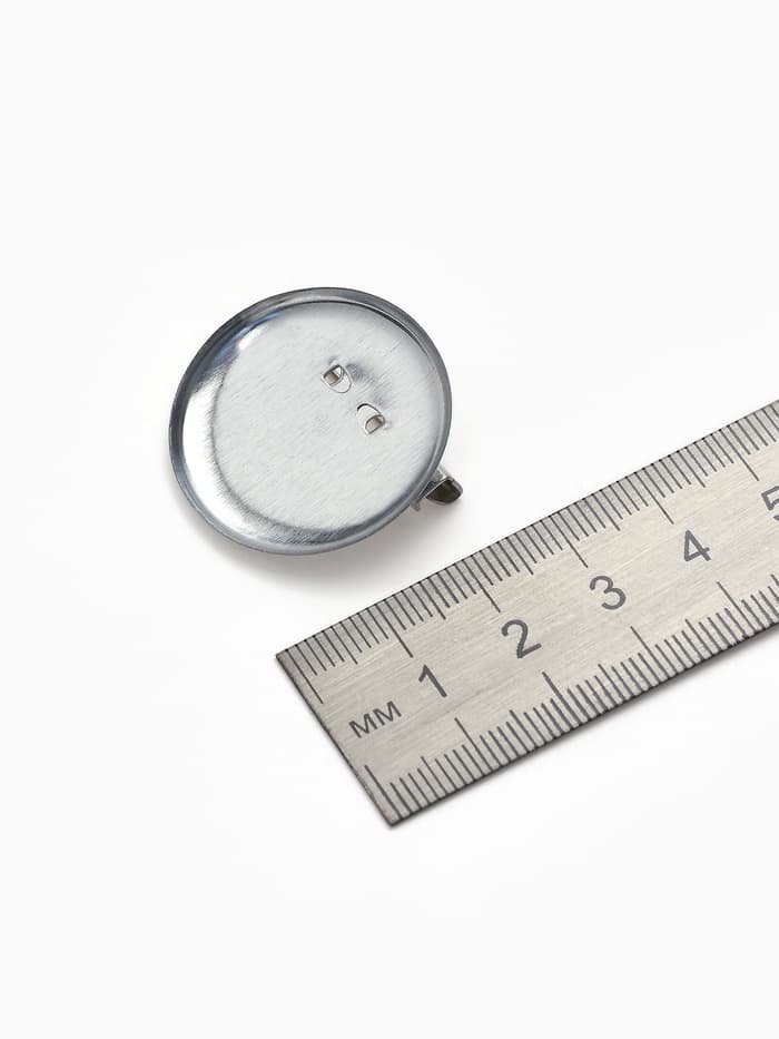 Основа для броши с круглым основанием СМ-367, (набор 5 шт.) 28 мм, цвет серебро