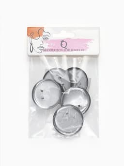 Основа для броши с круглым основанием СМ-367, (набор 5 шт.) 28 мм, цвет серебро