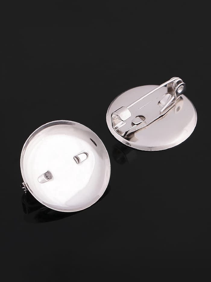 Основа для броши с круглым основанием СМ-367, (набор 5 шт.) 16 мм, цвет серебро