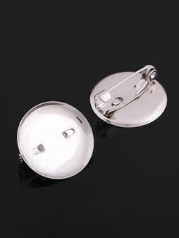 Основа для броши с круглым основанием СМ-367, (набор 5 шт.) 16 мм, цвет серебро