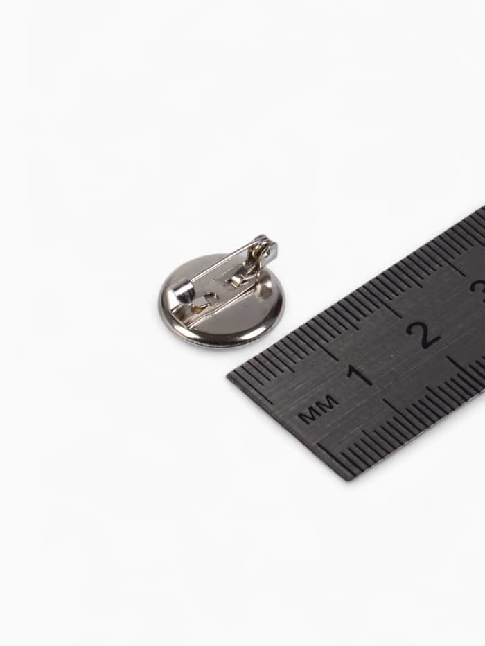 Основа для броши с круглым основанием СМ-367, (набор 5 шт.) 16 мм, цвет серебро