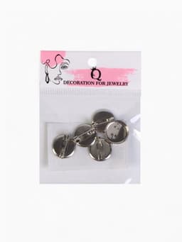 Основа для броши с круглым основанием СМ-367, (набор 5 шт.) 16 мм, цвет серебро