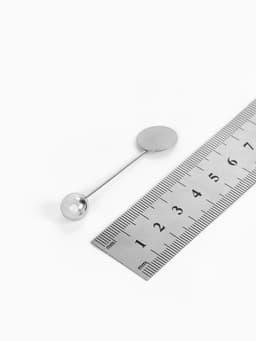 Основа «Брошь-игла» с шариком d=1 см (набор 5 шт.), L=5 см, площадка 1.5 см, цвет серебро
