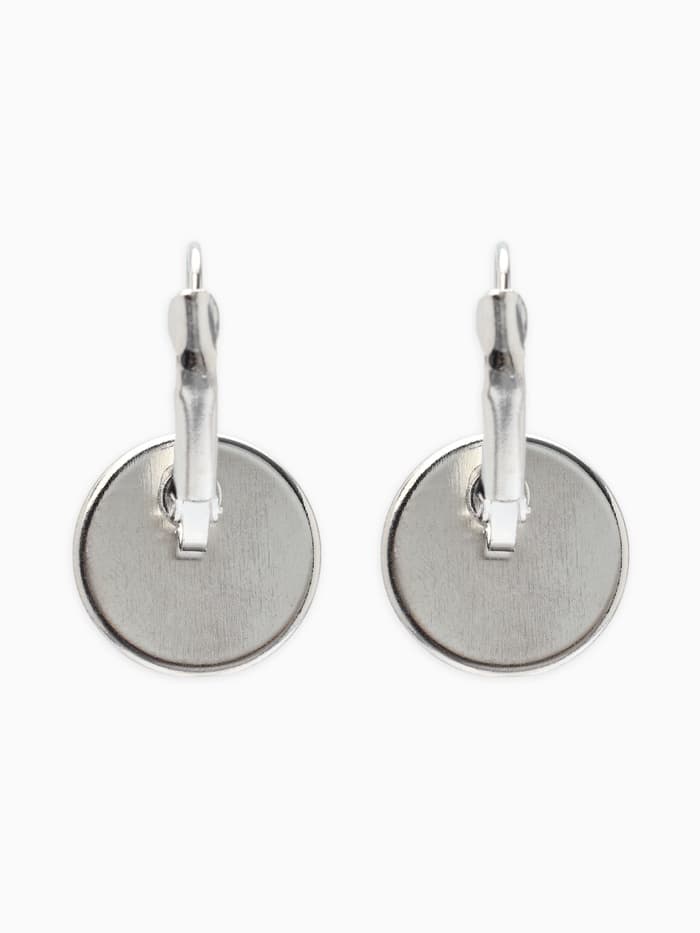 Серьги со стразами «Яркая классика», в обрамлении, сиреневые в серебре, d=1.4 см