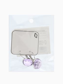 Серьги со стразами «Яркая классика», в обрамлении, сиреневые в серебре, d=1.4 см