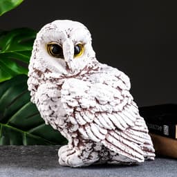 Фигурка гипс «Сова», 22×25×25 см, бело-коричневая