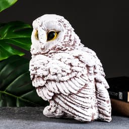 Фигурка гипс «Сова», 22×25×25 см, бело-коричневая