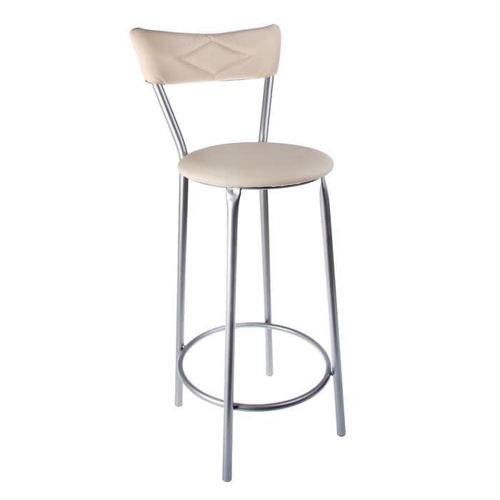 Стул барный с мягкой спинкой, цвет светло-бежевый