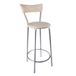 Стул барный с мягкой спинкой, цвет светло-бежевый