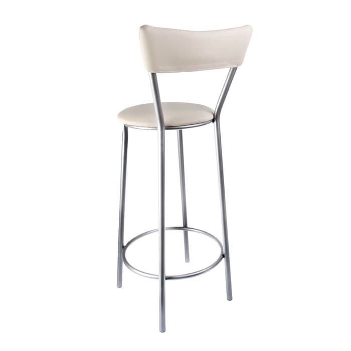 Стул барный с мягкой спинкой, цвет светло-бежевый