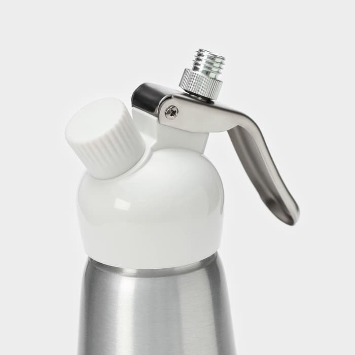 Сифон для взбивания сливок и газировки KONFINETTA, 500 мл, 3 насадки, алюминий, серебристый