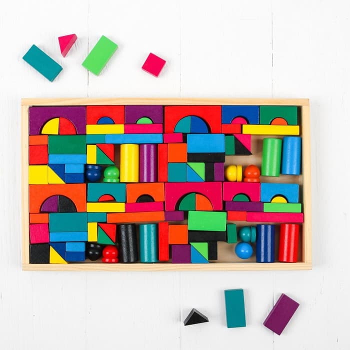 Конструктор деревянный «Строим город», 112 деталей