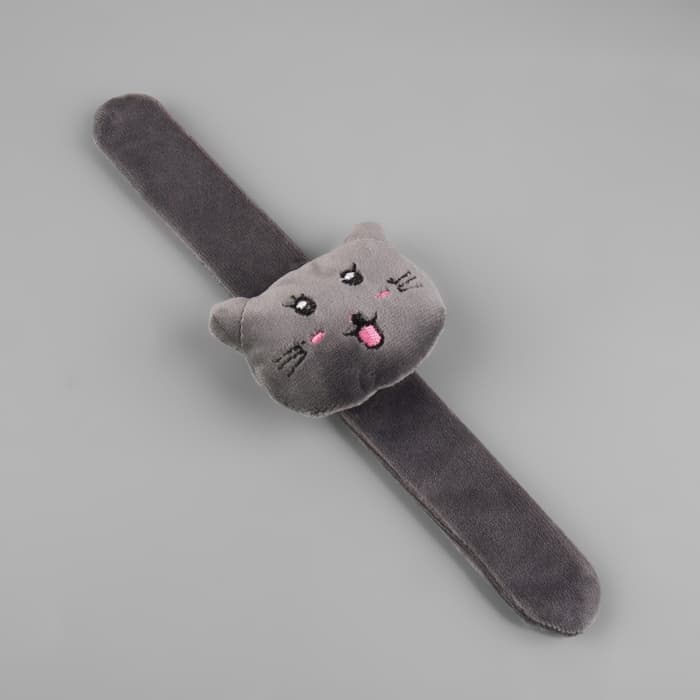 Игольница на браслете «Кошка», 23×6.5 см, серая