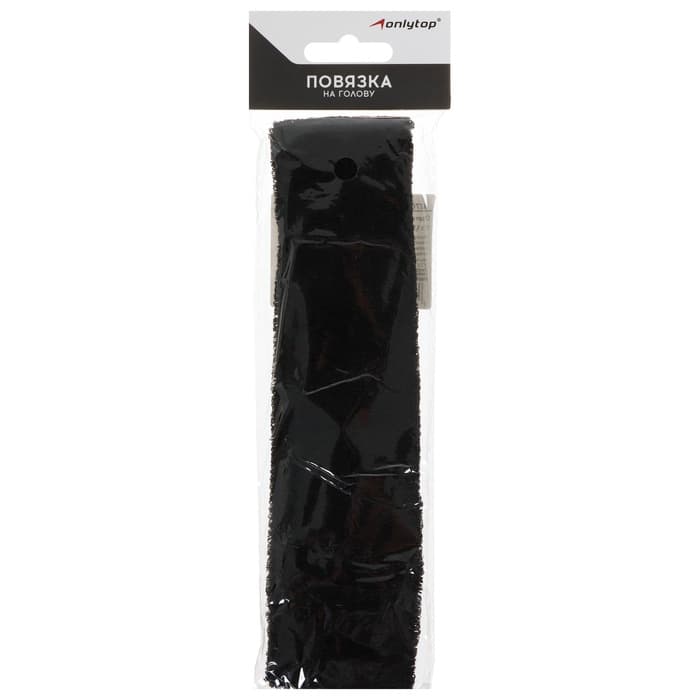 Повязка на голову ONLYTOP, 17×5.5 см, цвет чёрный