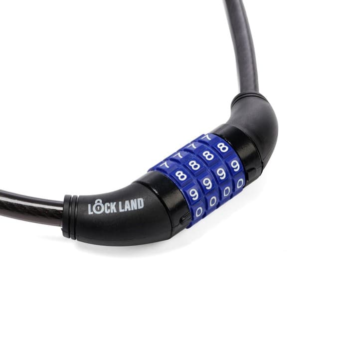 Замок навесной велосипедный LOCKLAND, кодовый, 10×800 мм