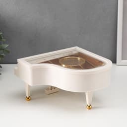 Шкатулка музыкальная механическая «Белый рояль с балериной», 10.5×17.5×18.5 см