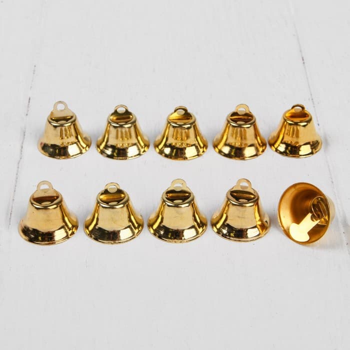 Колокольчик для рукоделия, набор 10 шт., размер 1 шт. — 1.8 см, золотой