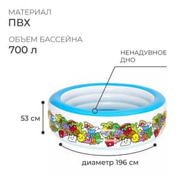 Бассейн надувной «Персонаж», 196×53 см, от 6 лет, 51122 Bestway
